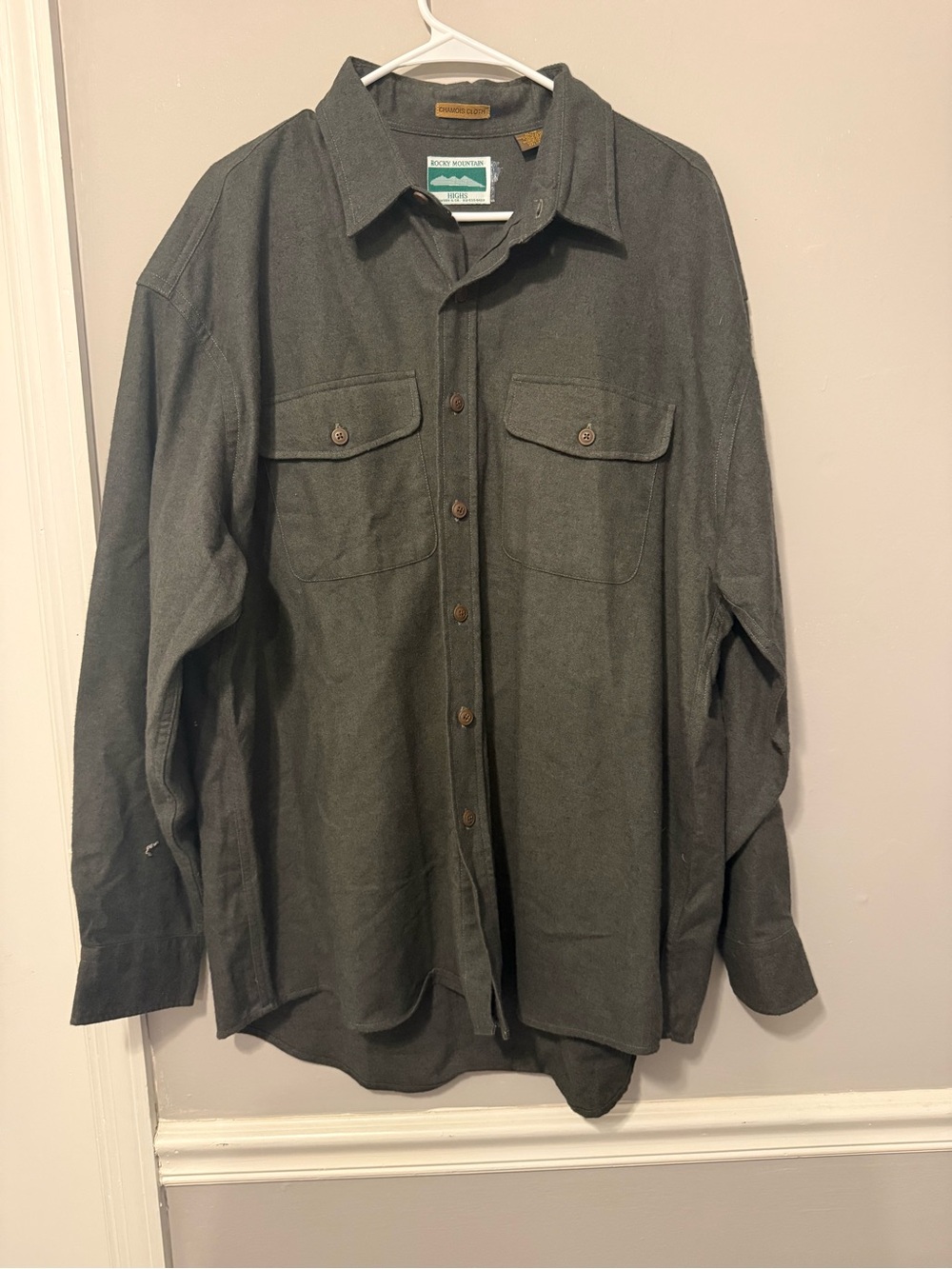 Rocky Mountain Gear Gray Long-Sleeve Button-Down Work Shirt